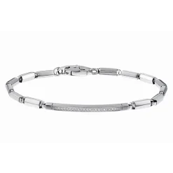 Outlet Zancan Steel Bracelet With White Stones. Bracelets