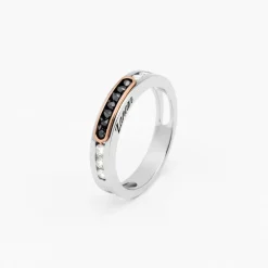 New Zancan White And Rose Gold Ring With Diamonds. Bagues