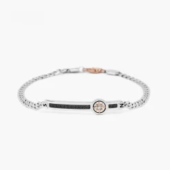 Cheap Zancan White Gold Bracelet With Diamonds And Wind Rose. Bracelets