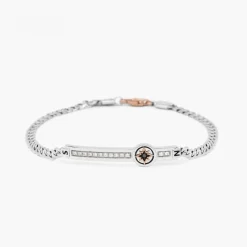 Outlet Zancan White Gold Bracelet With Diamonds And Wind Rose. Bracelets