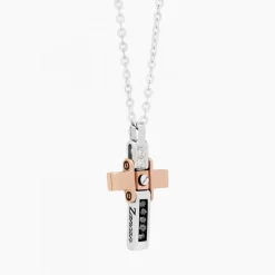 Shop Zancan White Gold Necklace With Cross And Diamonds. Colliers