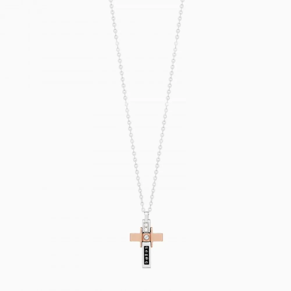 Shop Zancan White Gold Necklace With Cross And Diamonds. Colliers
