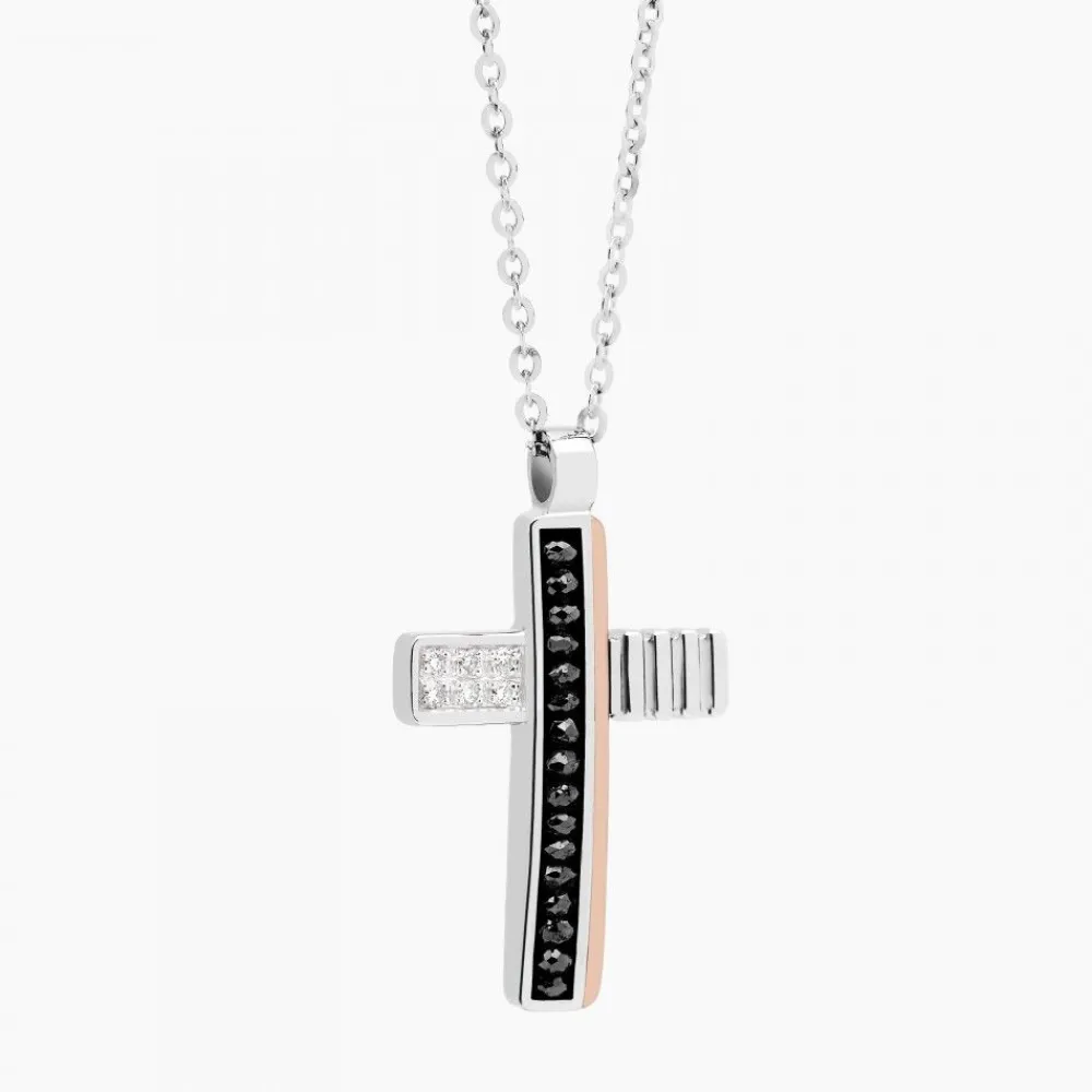 Shop Zancan White Gold Necklace With Cross And Diamonds. Colliers