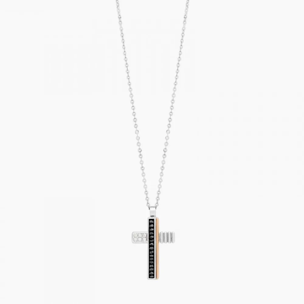 Shop Zancan White Gold Necklace With Cross And Diamonds. Colliers