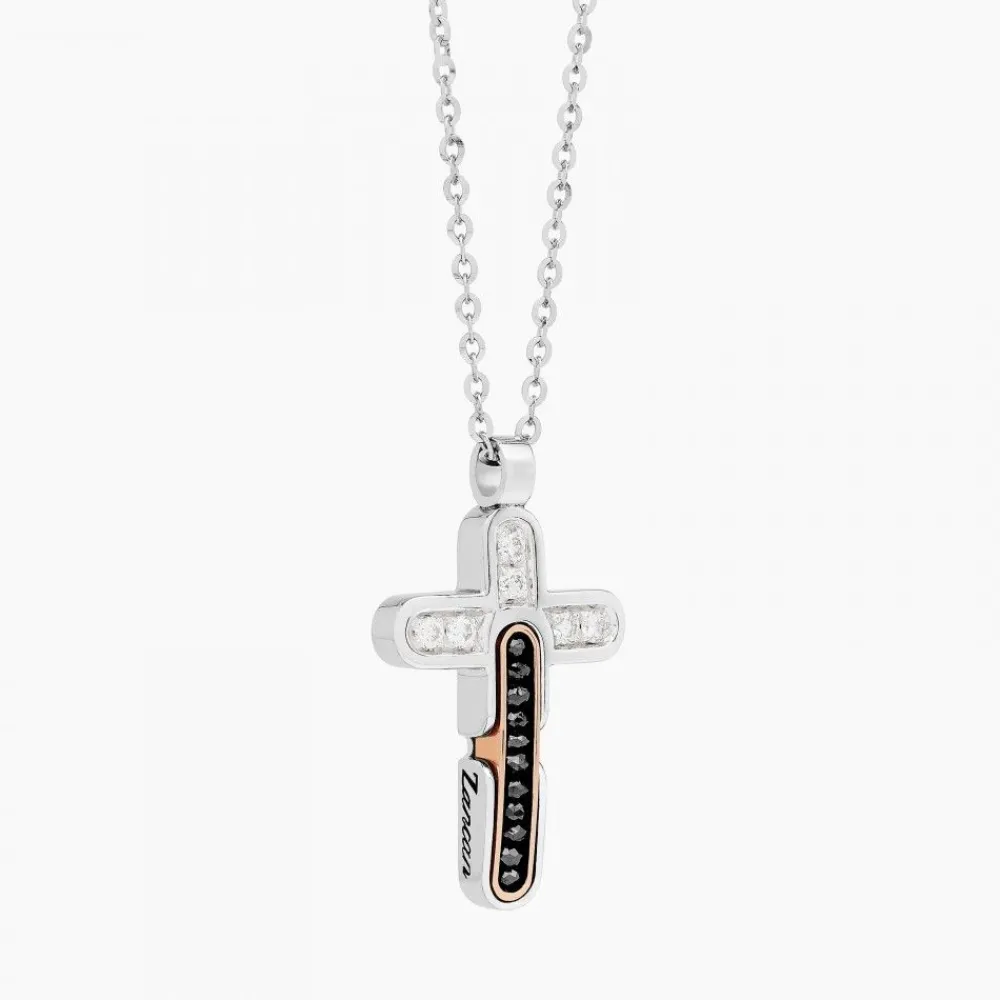 Fashion Zancan White Gold Necklace With Cross And Diamonds. Colliers