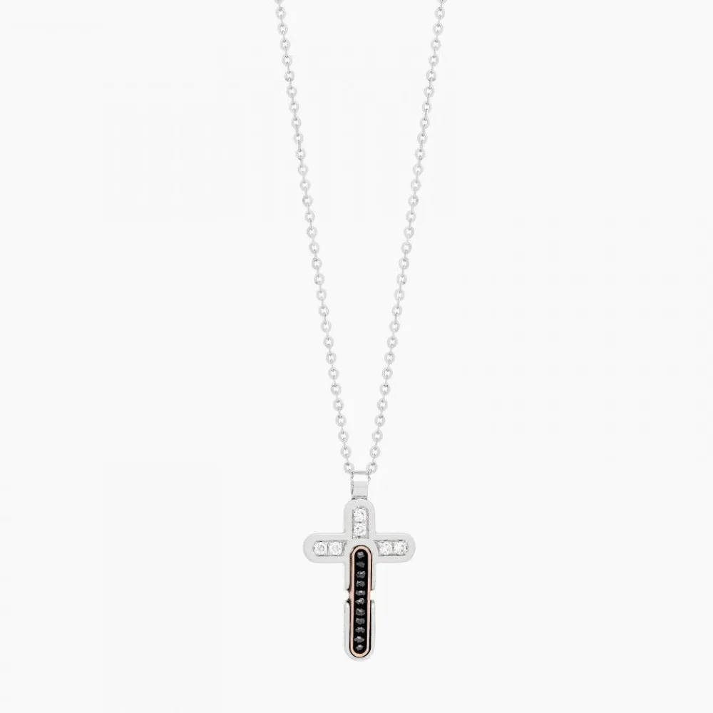 Fashion Zancan White Gold Necklace With Cross And Diamonds. Colliers