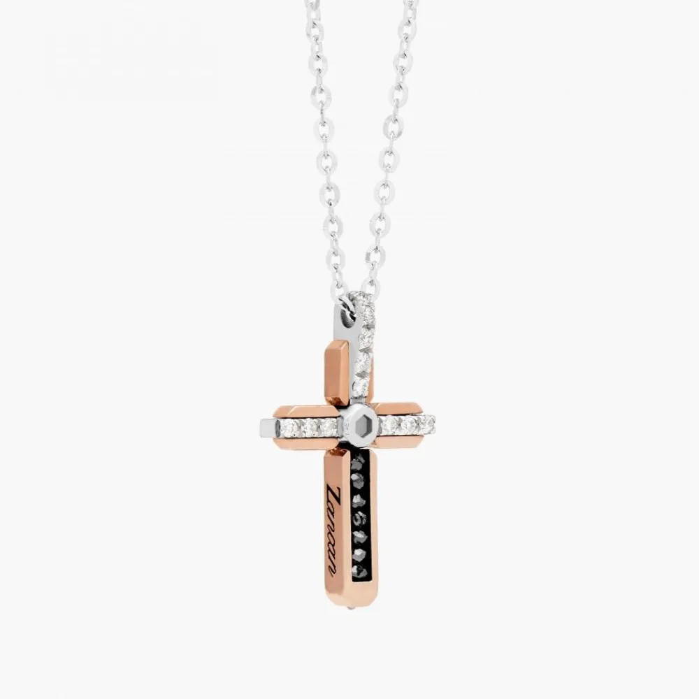 Shop Zancan White Gold Necklace With Cross And Diamonds. Colliers