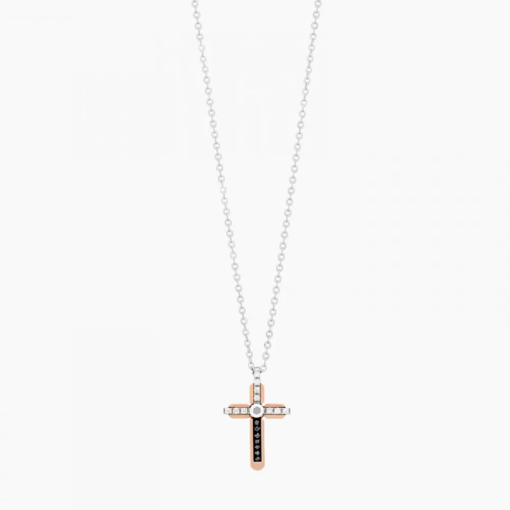 Shop Zancan White Gold Necklace With Cross And Diamonds. Colliers