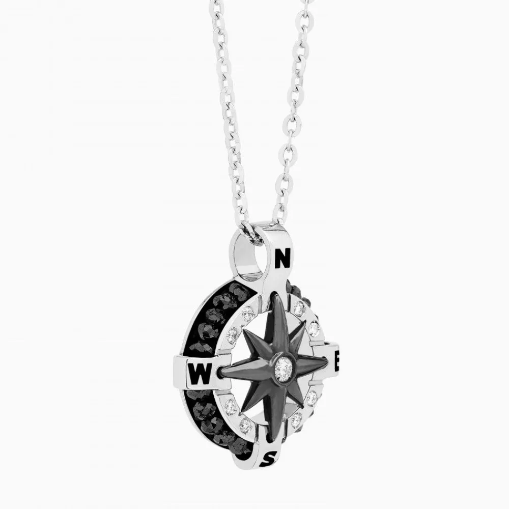 Best Sale Zancan White Gold Necklace With Iconic Wind Rose. Colliers