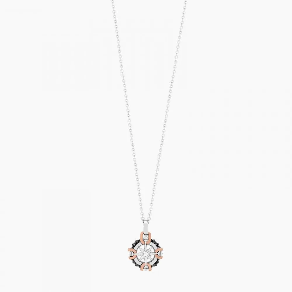 New Zancan White Gold Necklace With Iconic Wind Rose. Colliers