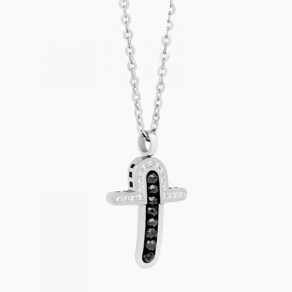 Fashion Zancan White Gold Necklace With Cross And Diamonds. Colliers