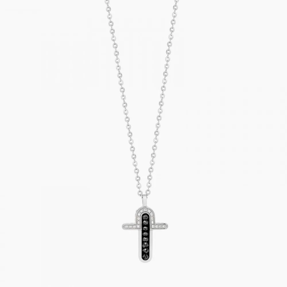 Fashion Zancan White Gold Necklace With Cross And Diamonds. Colliers