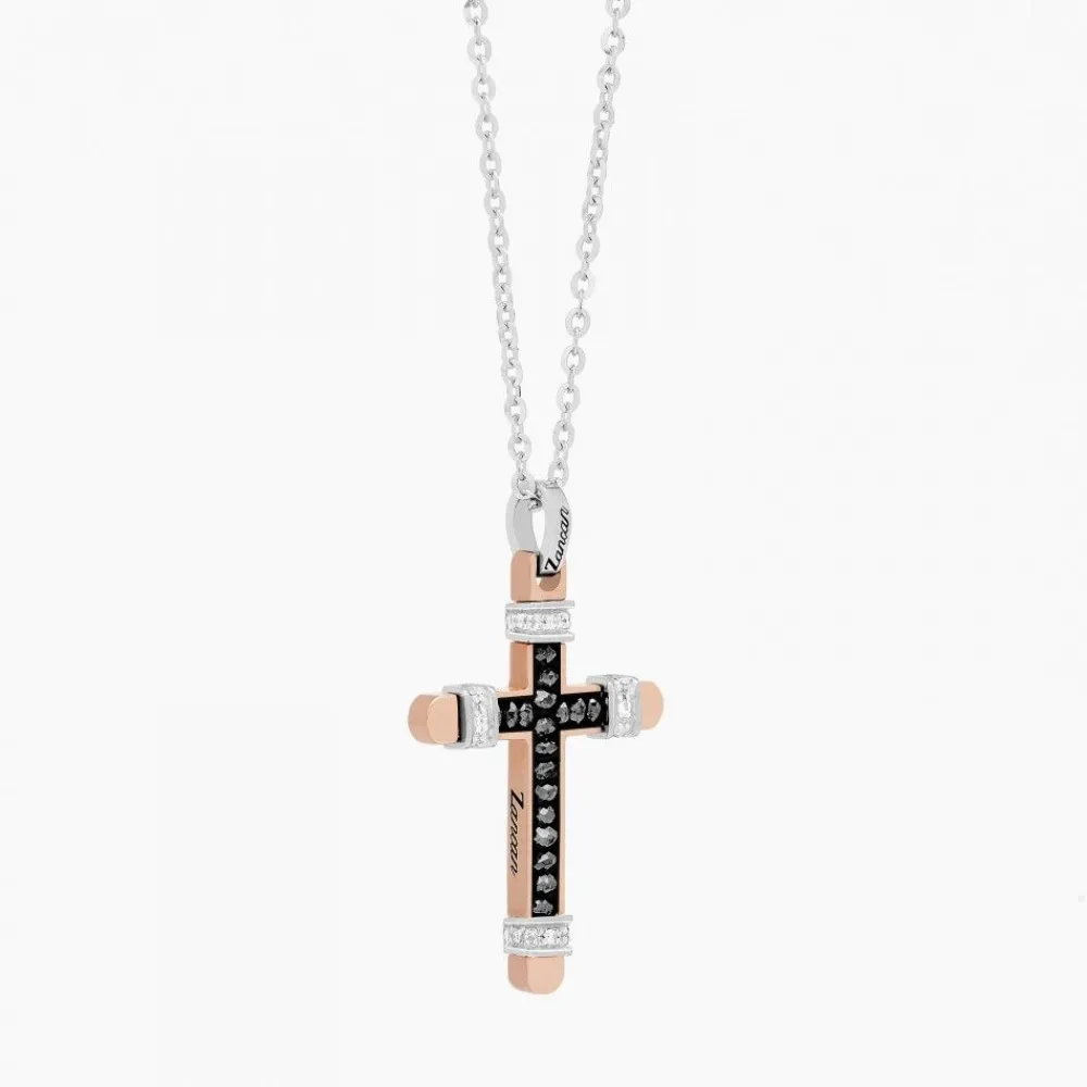 Store Zancan White Gold Necklace With Cross And Diamonds. Colliers