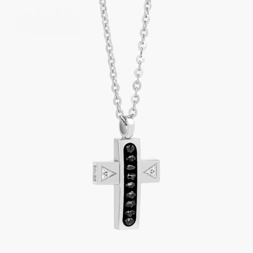 Discount Zancan White Gold Necklace With Cross And Diamonds. Colliers