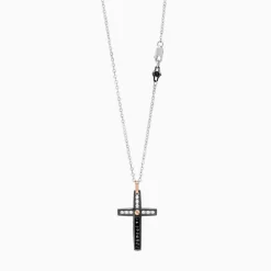 Store Zancan White Gold Necklace With Cross And Diamonds. Colliers
