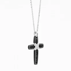 Shop Zancan White Gold Necklace With Cross And Diamonds. Colliers